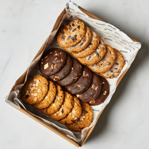 Gourmet mini cookie box platters for corporate afternoon catering in Stockley Park.
