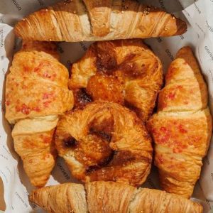 Gourmet selection of 6 freshly baked vegan pastries by UR. café for corporate catering in Stockley Park.