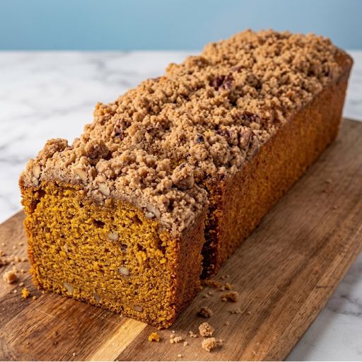 Pumpkin, Almond and Pecan Streusel Loaf Cake